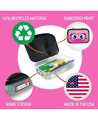 Gnuadz Plastic Pencil Box Character Stationery Organizer School Supplies Toy Holder Snap Close