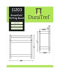 Dura-Trel Greenfield Outdoor Table Potting Bench for Gardening Supplies