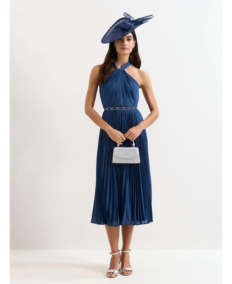 Phase Eight Women's Sathia Pleated Halter Neck Midi Dress