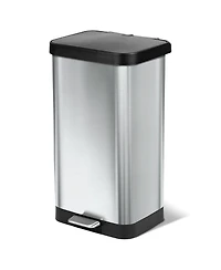 Glad Step Trash Can, Soft Close Lid Bin with Odor Protection, 20 Gal, Stainless