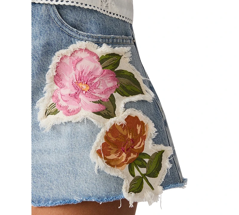 Steve Madden Women's Lilien Printed Denim Shorts