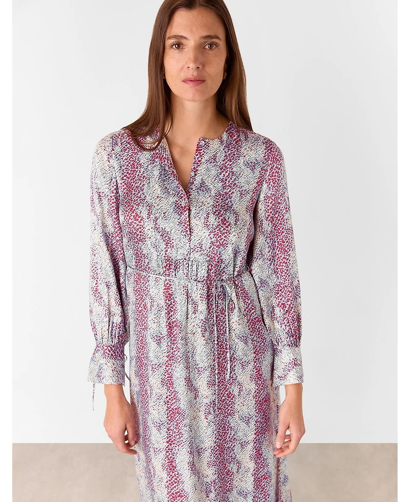 Whistles Women's Mottled Snake Print Midi Dress