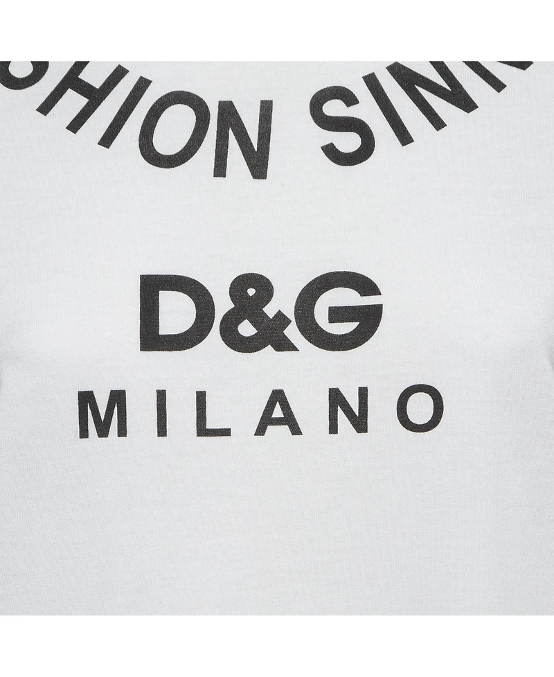 Pre-Owned Dolce & Gabbana Women's Logo Print Cotton Jersey T-Shirt