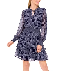 CeCe Women's Tiered Tie-Neck Dress