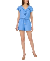 CeCe Women's Ruffle V-Neck Flutter-Sleeve Top