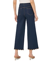 CeCe Women's Scallop Hem Mid-Rise Jeans