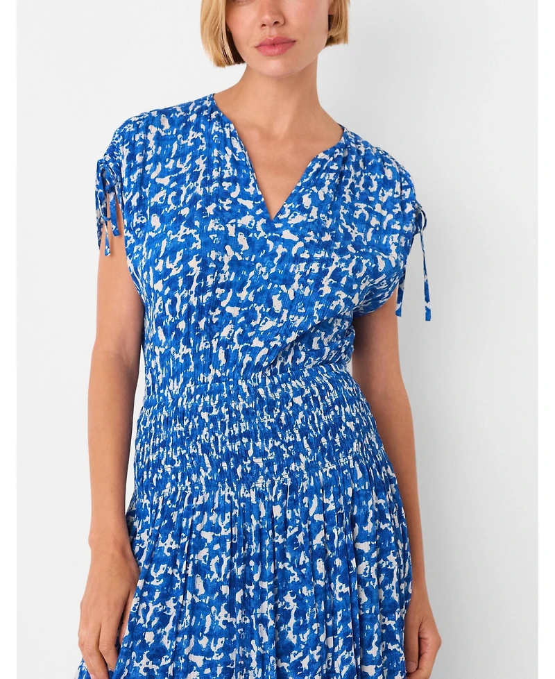 Whistles Women's Brushed Stroke Short Sleeve Midi Dress