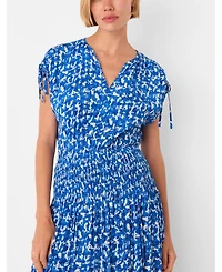 Whistles Women's Brushed Stroke Short Sleeve Midi Dress