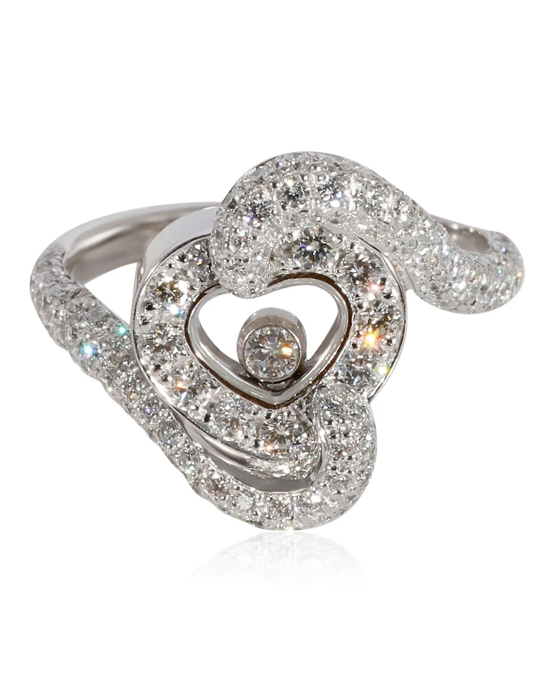 Pre-Owned Chopard Happy Diamond Heart Ring in 18k White Gold 0.86 Ctw