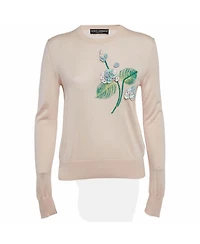 Pre-Owned Dolce & Gabbana Women's Floral Applique Cashmere Sweater