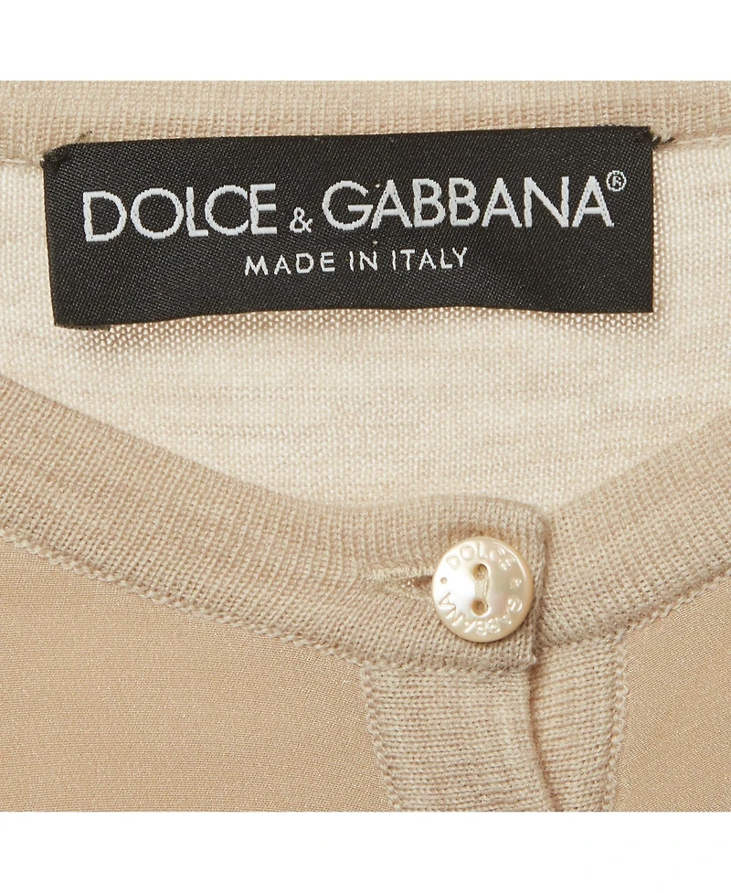 Pre-Owned Dolce & Gabbana Women's Floral Print Silk And Knit Cardigan