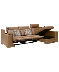 Holtman 3-Piece Leather Sectional Sofa with 2 Power Recliners and Chaise