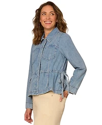 Democracy Petite Collared Neck Peplum Jacket