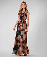 julia jordan Women's Sleeveless Collared Maxi Dress