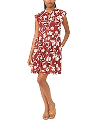 Msk Women's Floral Linen Blend Tiered Dress