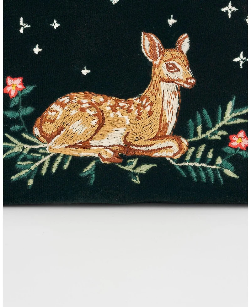 Fable England Fawn Embroidered Green Small Purse