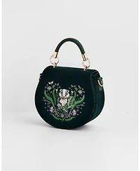 Fable England Badger Embroidered Top Handle Saddle Bag
