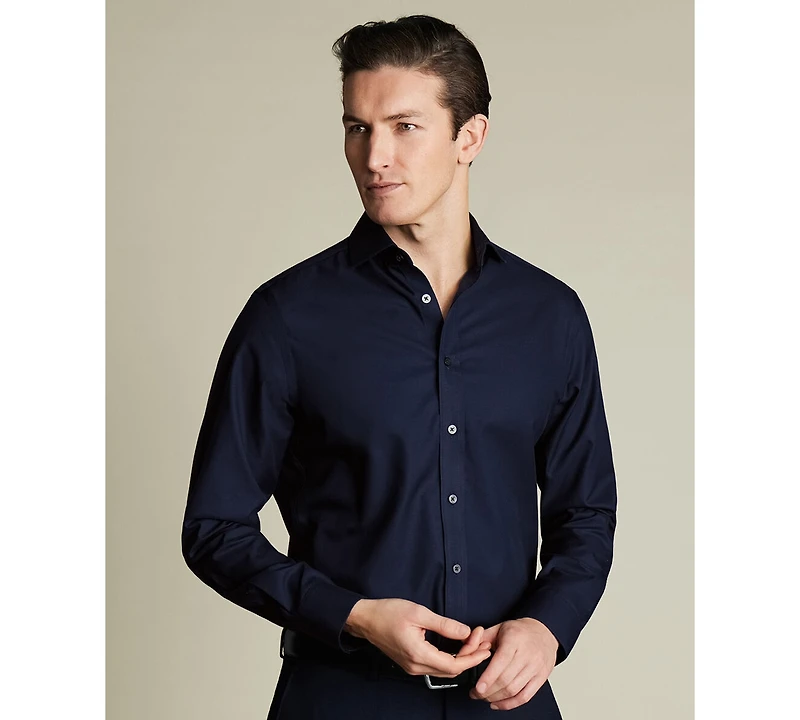 Charles Tyrwhitt Men's Spread Collar Long-Sleeve Dress Shirt