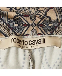 Pre-Owned Roberto Cavalli Women's Printed Knit Draped Overlay Detail Pants