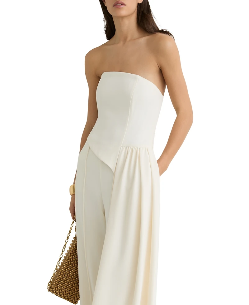 Reiss Women's Strapless Drape Wide-Leg Jumpsuit