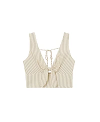 Reiss Women's Pinstripe Tie-Front Cropped Top