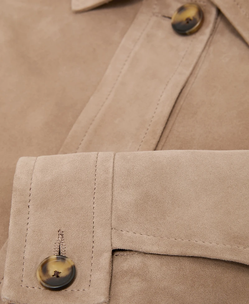 Reiss Women's Suede Cropped Trucker Jacket