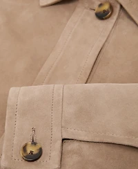 Reiss Women's Suede Cropped Trucker Jacket