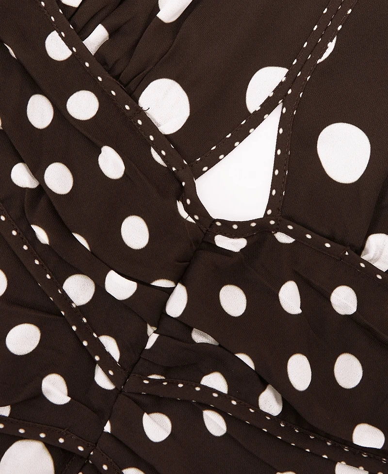 Reiss Women's Polka-Dot Cut-Out Midi Dress