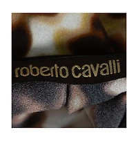 Pre-Owned Roberto Cavalli Women's Printed Silk Crepe Tie Front Blouse