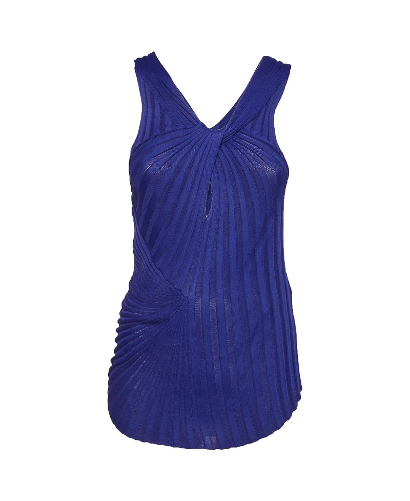 Pre-Owned Roberto Cavalli Women's Rib Knit Twist Front Top