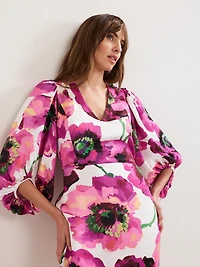 Phase Eight Women's Fiona Puff Sleeve V-Neck Dress
