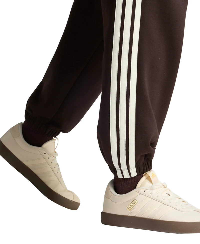 adidas Women's Essentials 3-Stripes Pull On Fleece Loose Pants