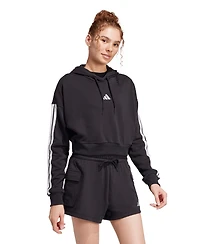 adidas Women's Essentials 3-Stripes French Terry Cropped Hoodie