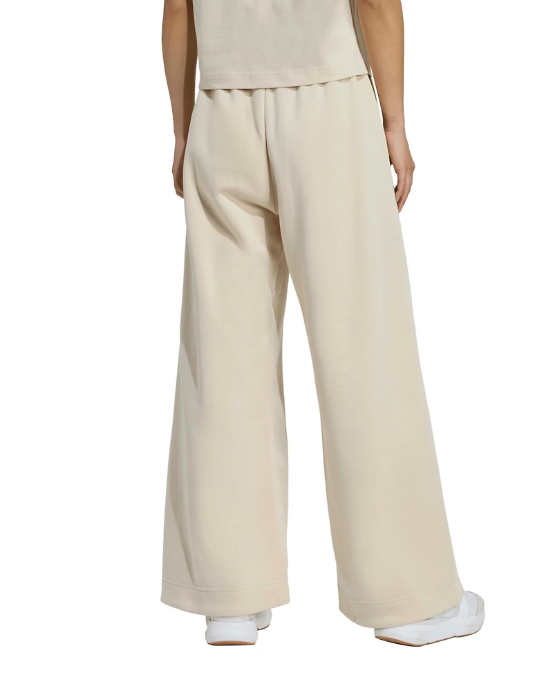 adidas Women's All Sizing Fleece Loose Wide-Leg Pants