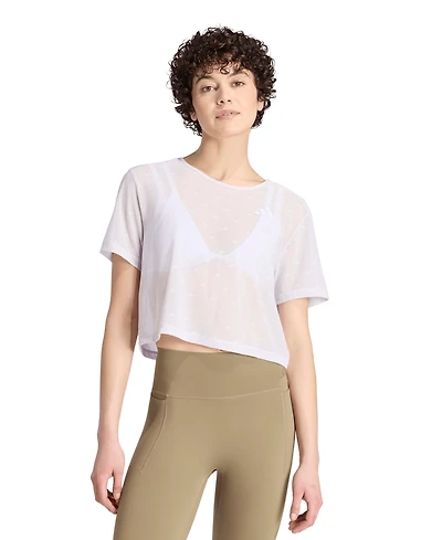 adidas Women's Essentials Workout Boxy Mesh Training T-Shirt