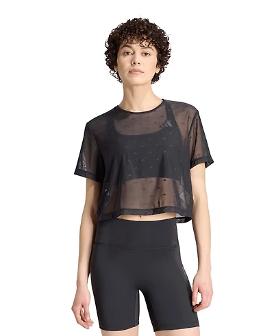 adidas Women's Essentials Workout Boxy Mesh Training T-Shirt