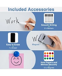 Sugift Rolling Double-Sided Magnetic Whiteboard on Wheels with Stand and Aluminum Alloy Frame
