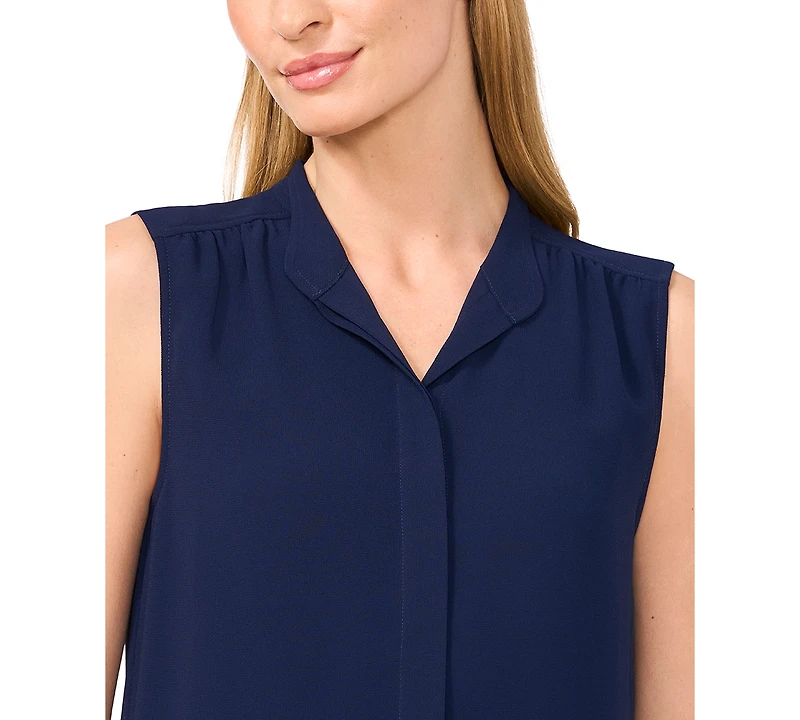 CeCe Women's Open Collar Sleeveless Top