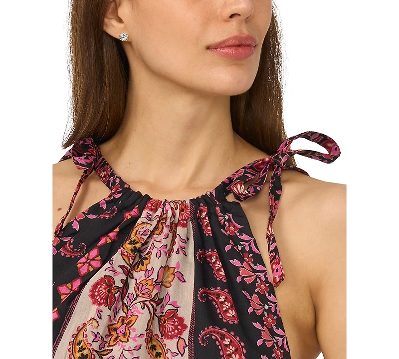 CeCe Women's Smocked Waist Halter Neck Top