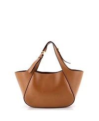 Pre-Owned Prada Medium Triangle Logo Buckle Handle Tote City Calfskin