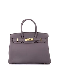 Pre-Owned HERMES Birkin 30 Handbag Grey Togo with Gold Hardware