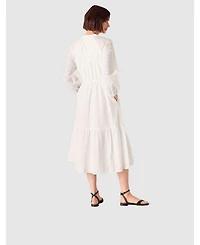 Whistles Women's Long Sleeve Broderie Midi Dress