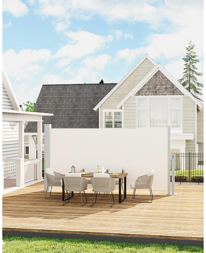 gaomon 71 inches x138 inches Retractable Side Awning, Privacy Screen Protection Awning for Patio, Balcony and Pools