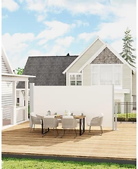 gaomon 71 inches x138 inches Retractable Side Awning, Privacy Screen Protection Awning for Patio, Balcony and Pools
