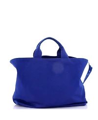 Pre-Owned Prada Large Embossed Triangle Logo Convertible Tote Canvas
