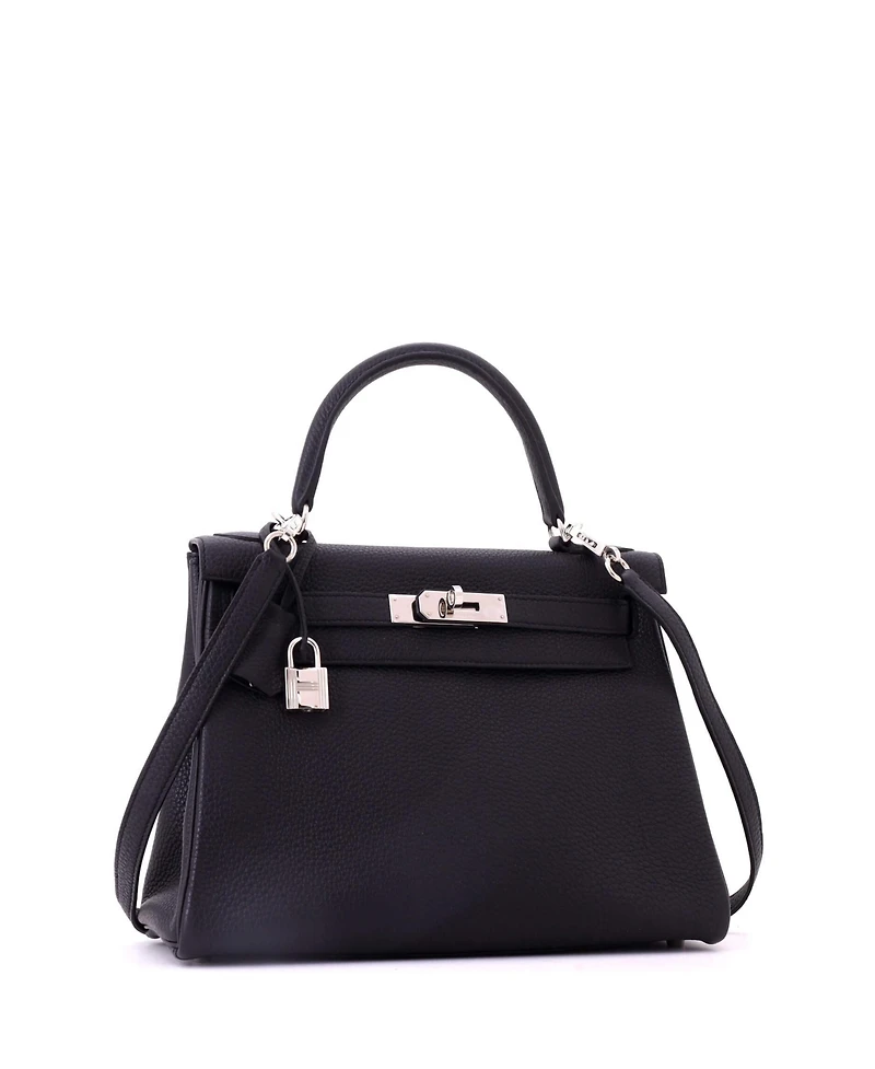 Pre-Owned HERMES Kelly Handbag Togo with Palladium Hardware