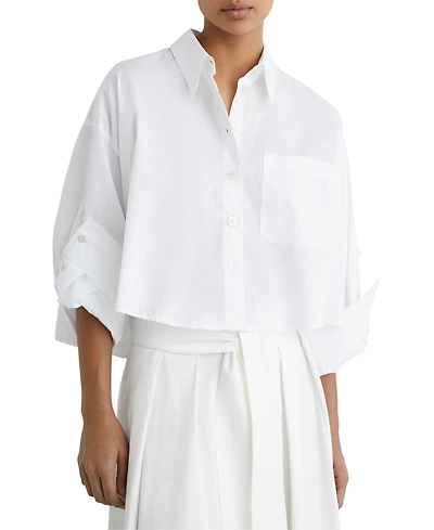 Reiss Women's Solenge Cropped Cotton Shirt