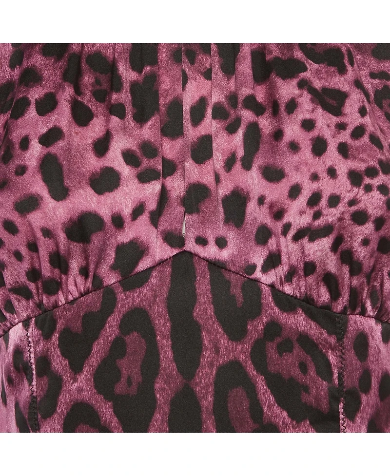 Pre-Owned Dolce & Gabbana Women's Leopard Print Satin Top