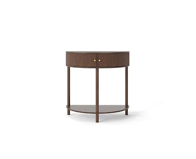 sumyeg 31.5" Corner Cabinet Side Table with 2 Storage Drawers and Bottom Shelf