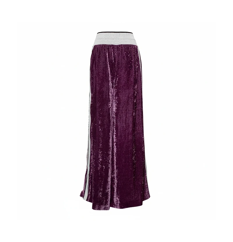 Pre-Owned Off-White Women's Crushed Velvet Wide Leg Track Pants